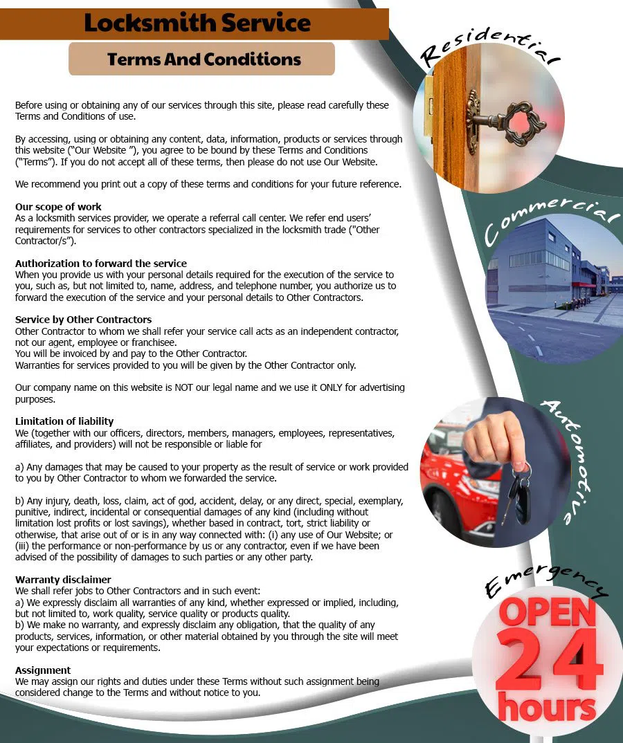 Interstate Locksmith Shop Port Washington, NY 516-283-5812 - Terms-and-conditions